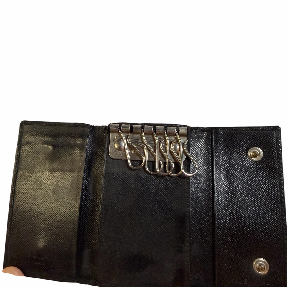 Auth PRADA Black Saffiano Leather 6-Ring Key Holder Case + COA - Picture 2 of 2